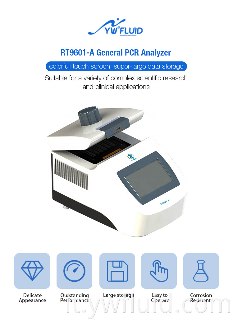 Termociclatore per PCR da laboratorio con touch screen da 7 pollici